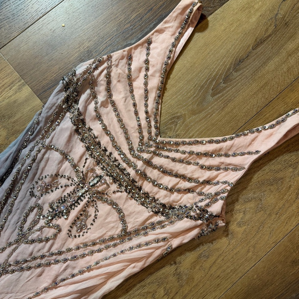 Vintage Y2K 100% Silk Beaded Dress Vintage Beaded Dress Prom Dress Sue Wong - Picture 5 of 17